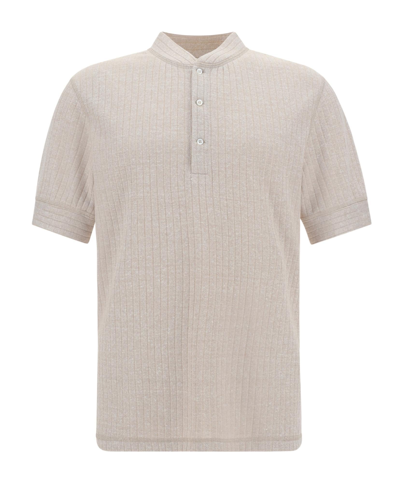 BRUNELLO CUCINELLI Short-sleeved Polo Shirt In Nude Product Image
