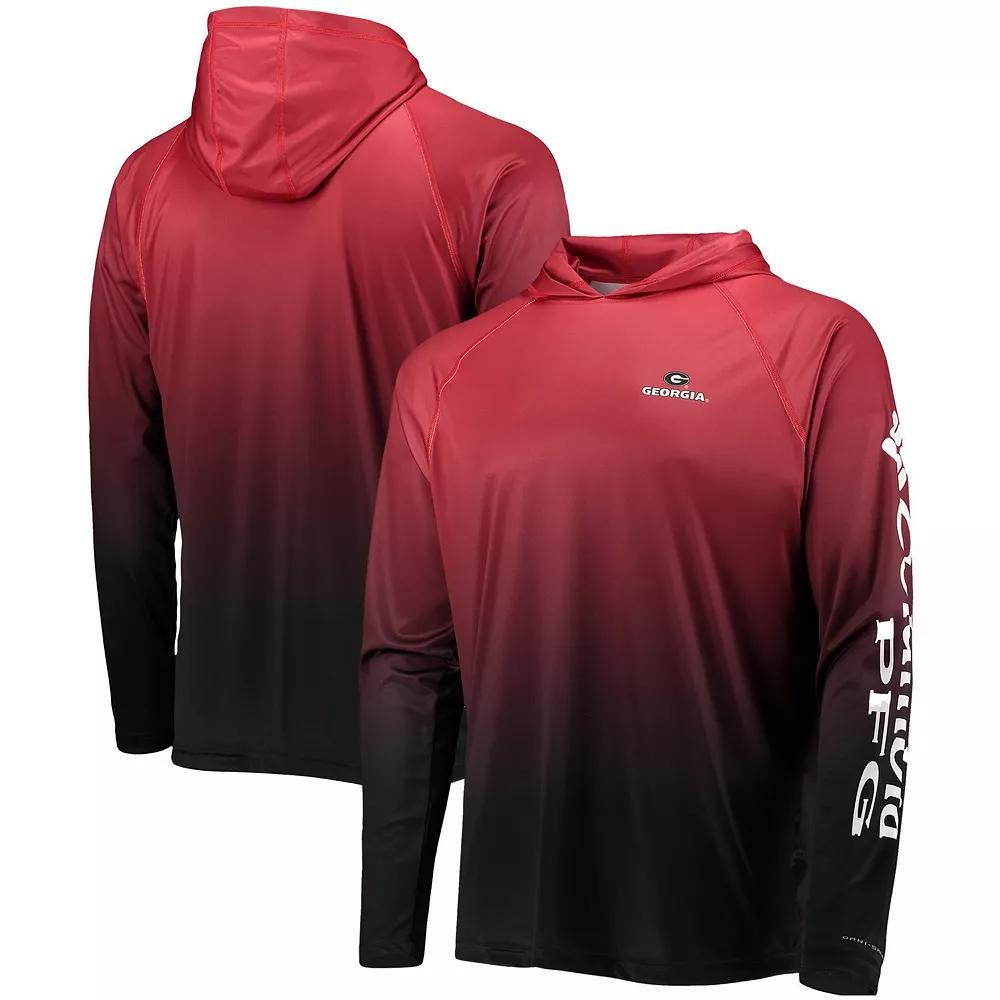 Men's Columbia PFG Red Georgia Bulldogs Terminal Tackle Omni-Shade UPF 50 Long Sleeve Hooded Top, Size: Medium Product Image