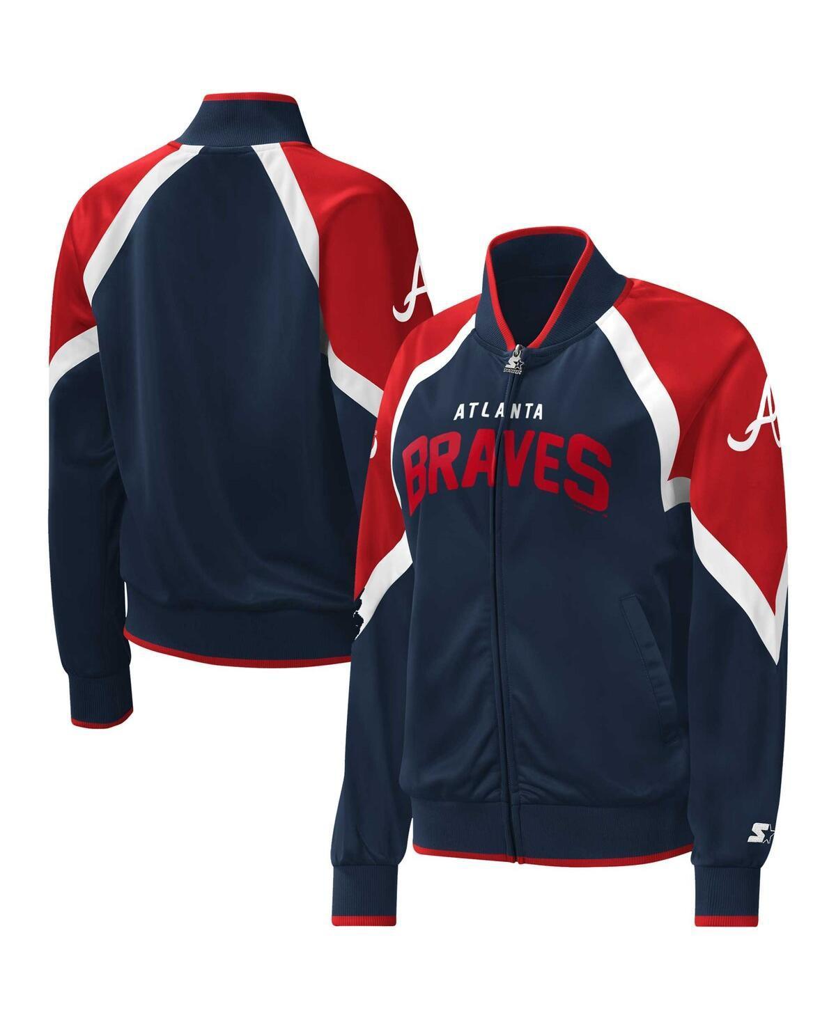 Women's Starter Navy Boston Red Sox Touchdown Raglan Full-Zip Track Jacket, Size: XL, Blue Product Image