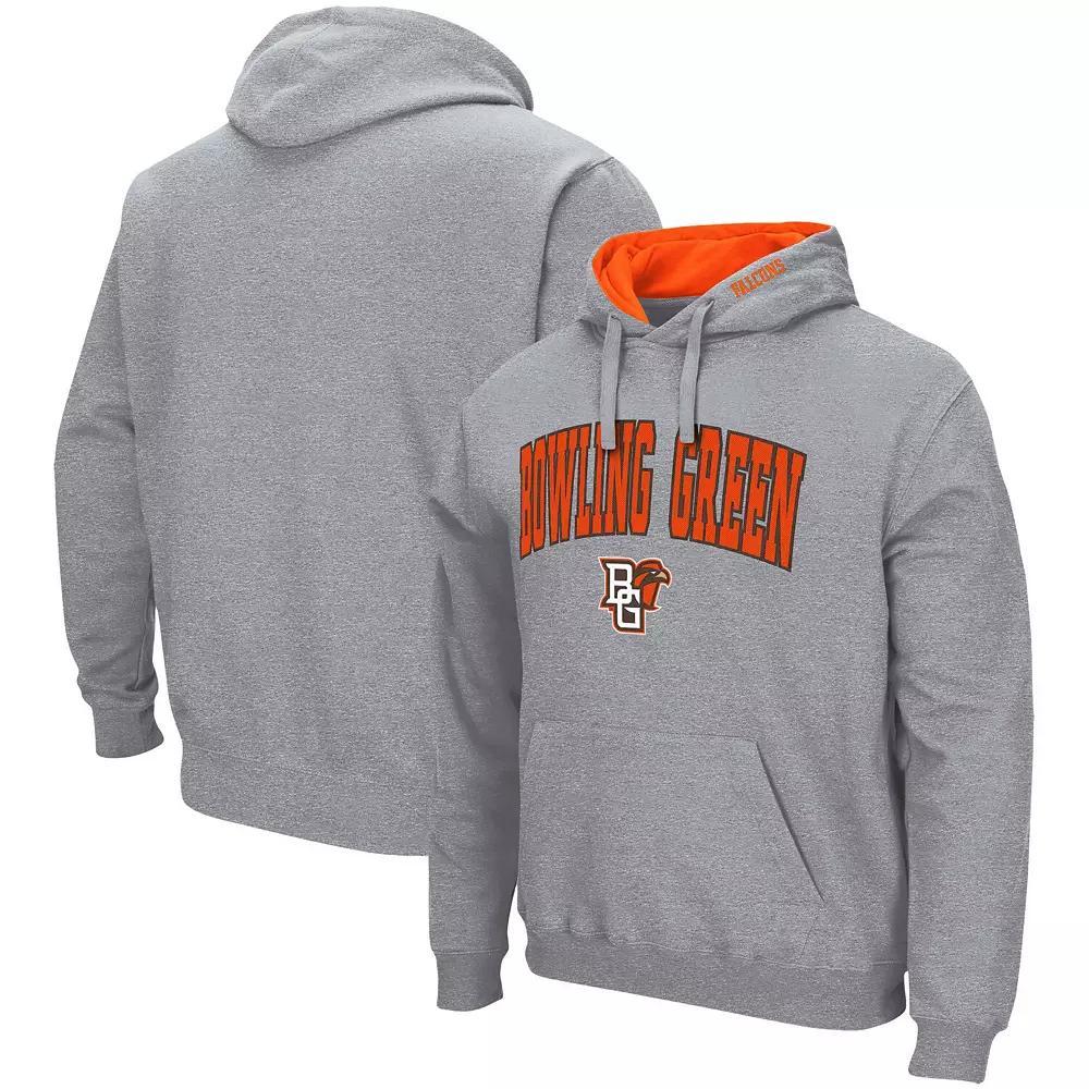 Men's Colosseum Heathered Gray Bowling Green St. Falcons Arch and Logo Pullover Hoodie, Size: Small, Bwg Grey Product Image