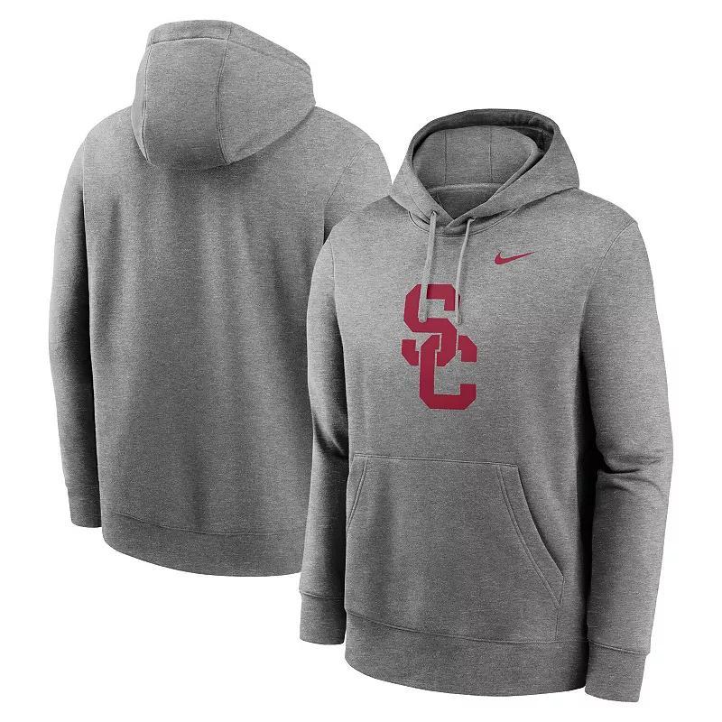Mens Nike Heather Gray USC Trojans Primetime Evergreen Club Fleece Pullover Hoodie Product Image