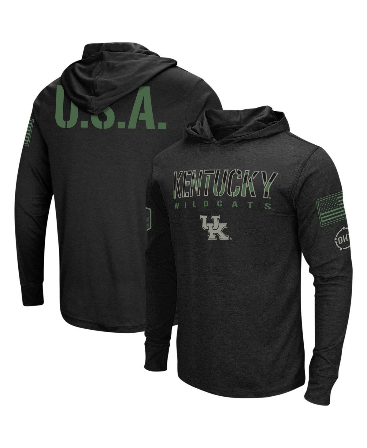 Men's Colosseum Black West Virginia Mountaineers Big & Tall OHT Military Appreciation Tango Long Sleeve Hoodie T-Shirt, Size: 6XB Product Image