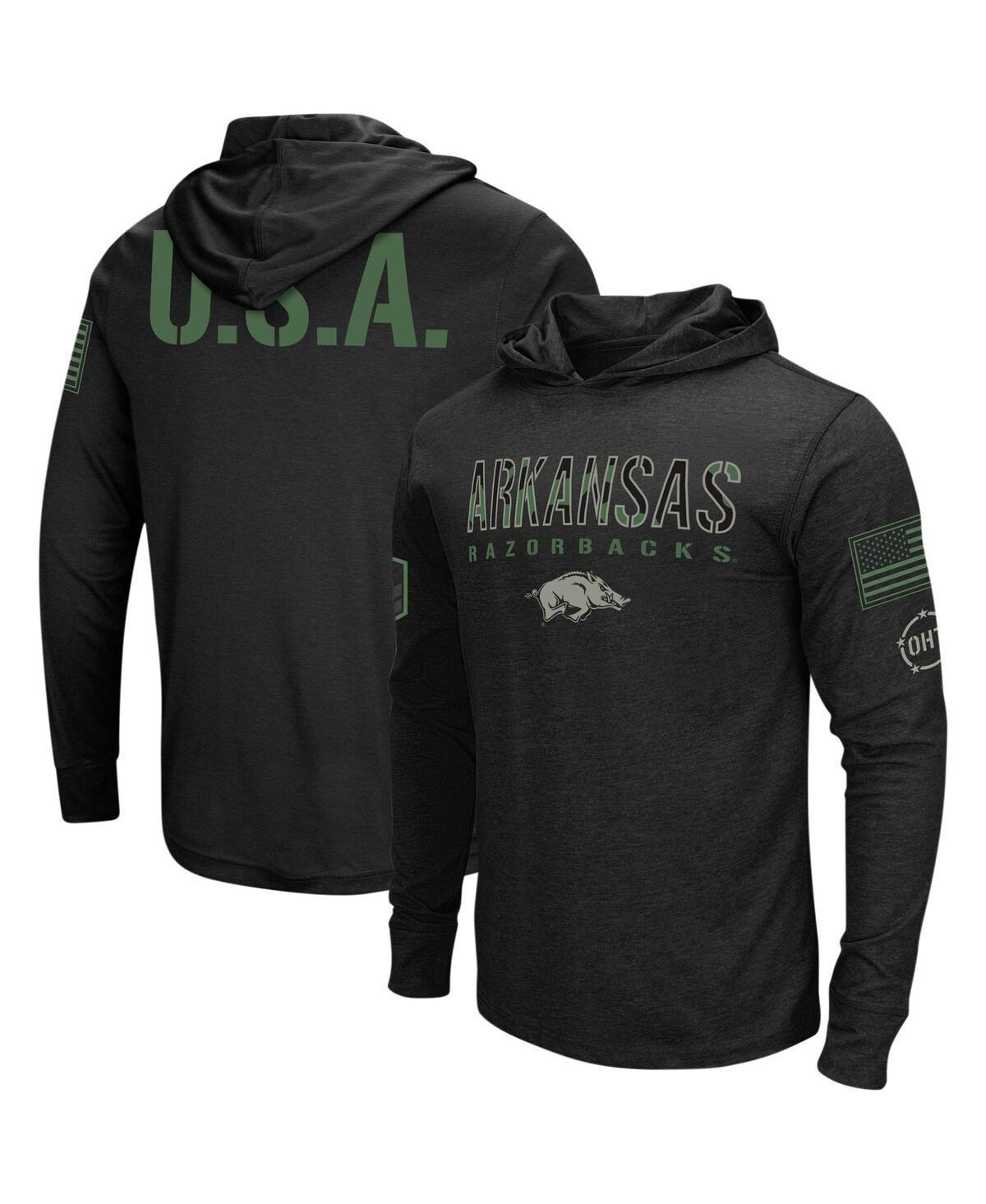 Men's Colosseum Black West Virginia Mountaineers Big & Tall OHT Military Appreciation Tango Long Sleeve Hoodie T-Shirt, Size: 6XB Product Image