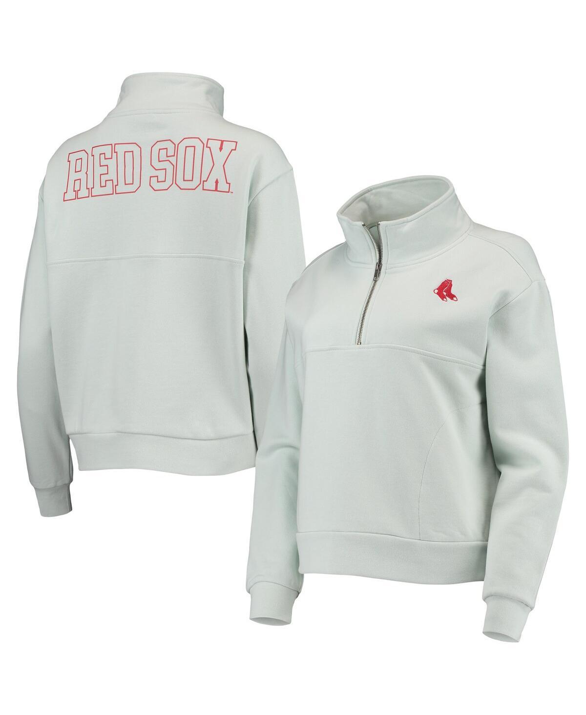 Women's The Wild Collective Light Blue Boston Red Sox Two-Hit Quarter-Zip Pullover Top, Size: Large Product Image