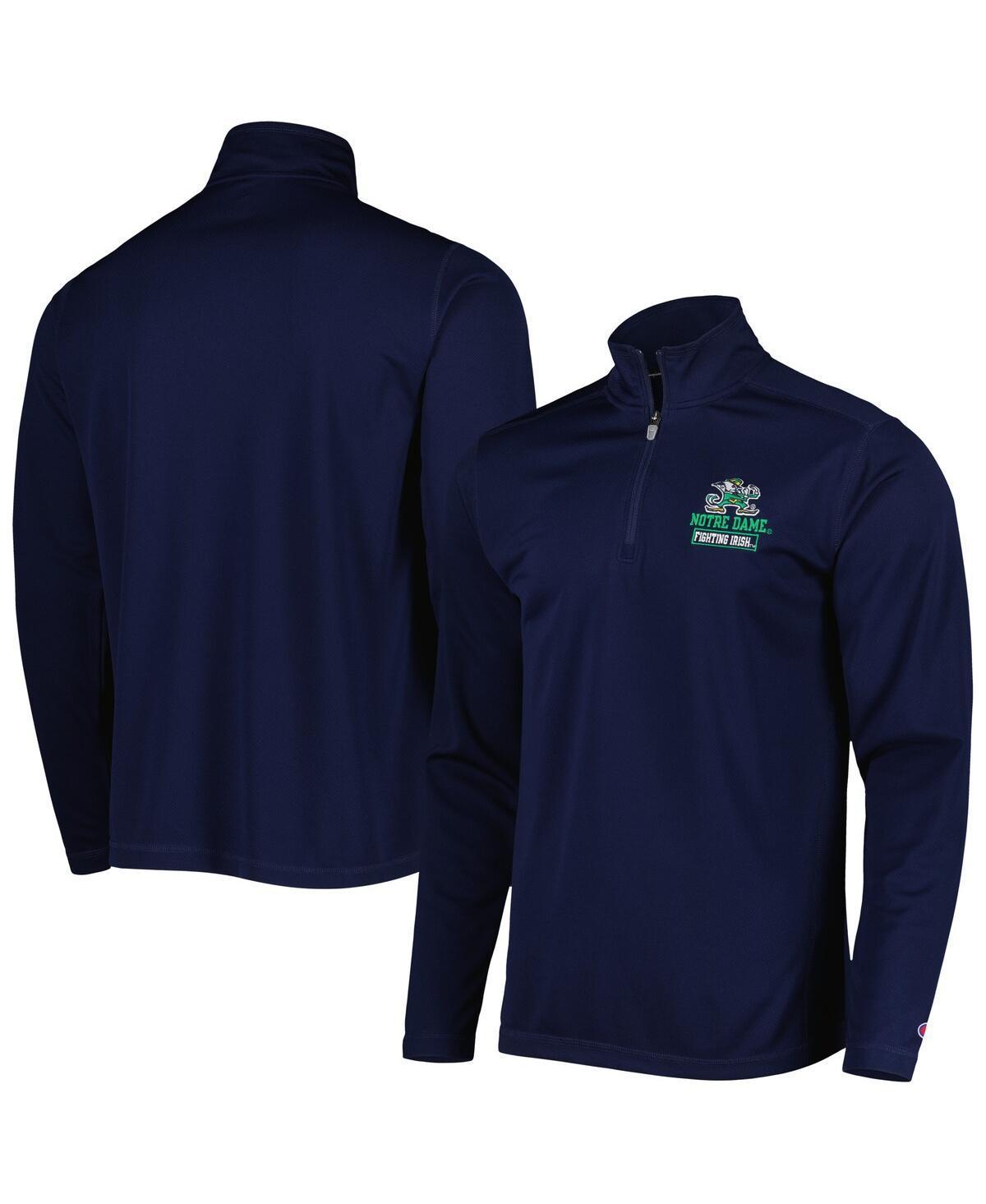 Mens Champion Notre Dame Fighting Irish Textured Quarter-Zip Jacket Blue Product Image