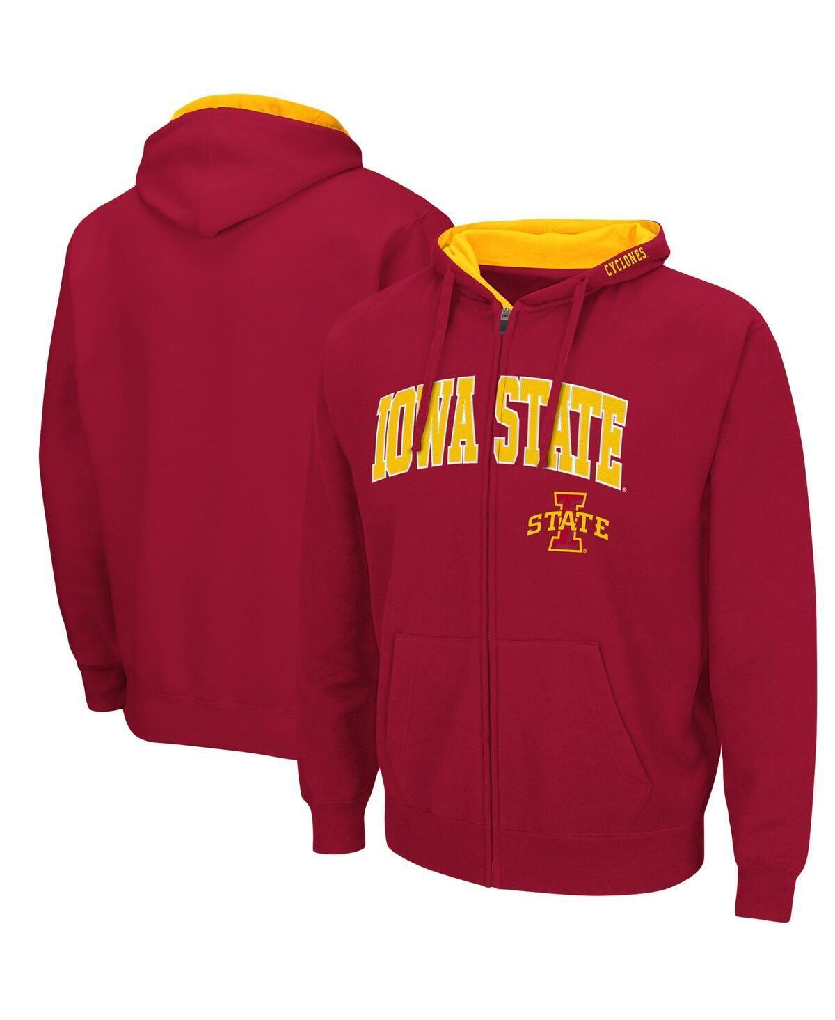 Men's Colosseum Charcoal NDSU Bison Arch & Logo 3.0 Full-Zip Hoodie, Size: Small, Nds Charco Product Image
