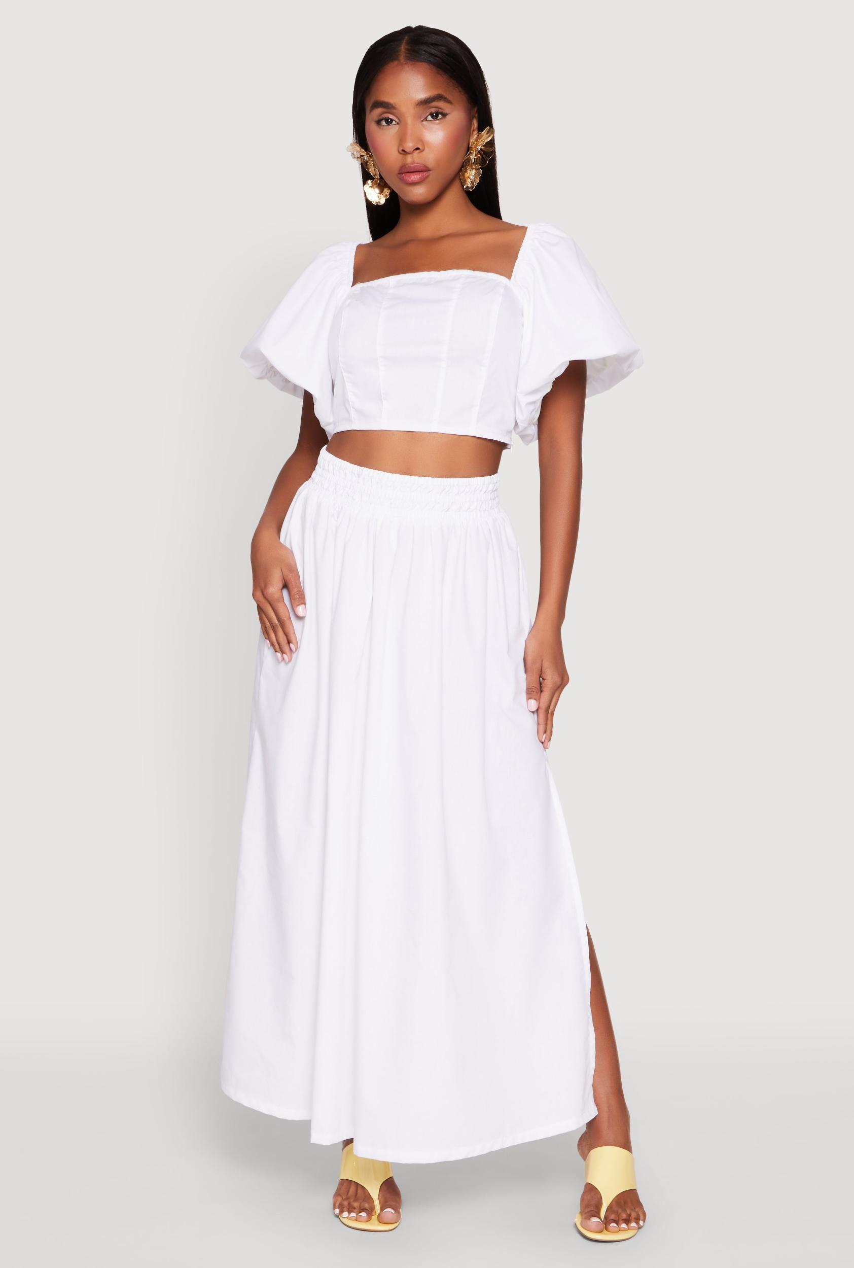 Womens Poplin Maxi Skirt Product Image