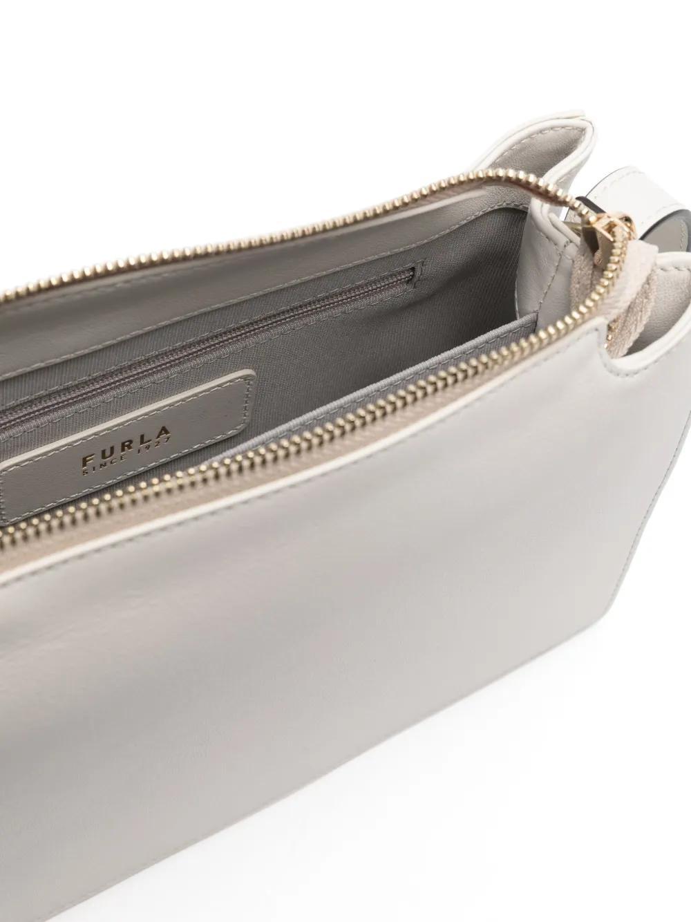FURLA Nuvola Leather Shoulder Bag In White Product Image
