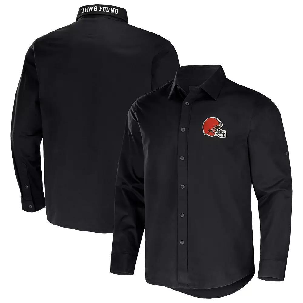 Men's NFL x Darius Rucker Collection by Fanatics Black Seattle Seahawks Convertible Twill Long Sleeve Button-Up Shirt, Size: Large Product Image