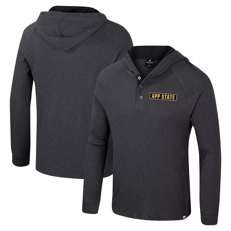 Men's Colosseum  Charcoal Iowa State Cyclones Dujour Ralgan Long Sleeve Henley Hoodie T-Shirt, Size: Medium Product Image