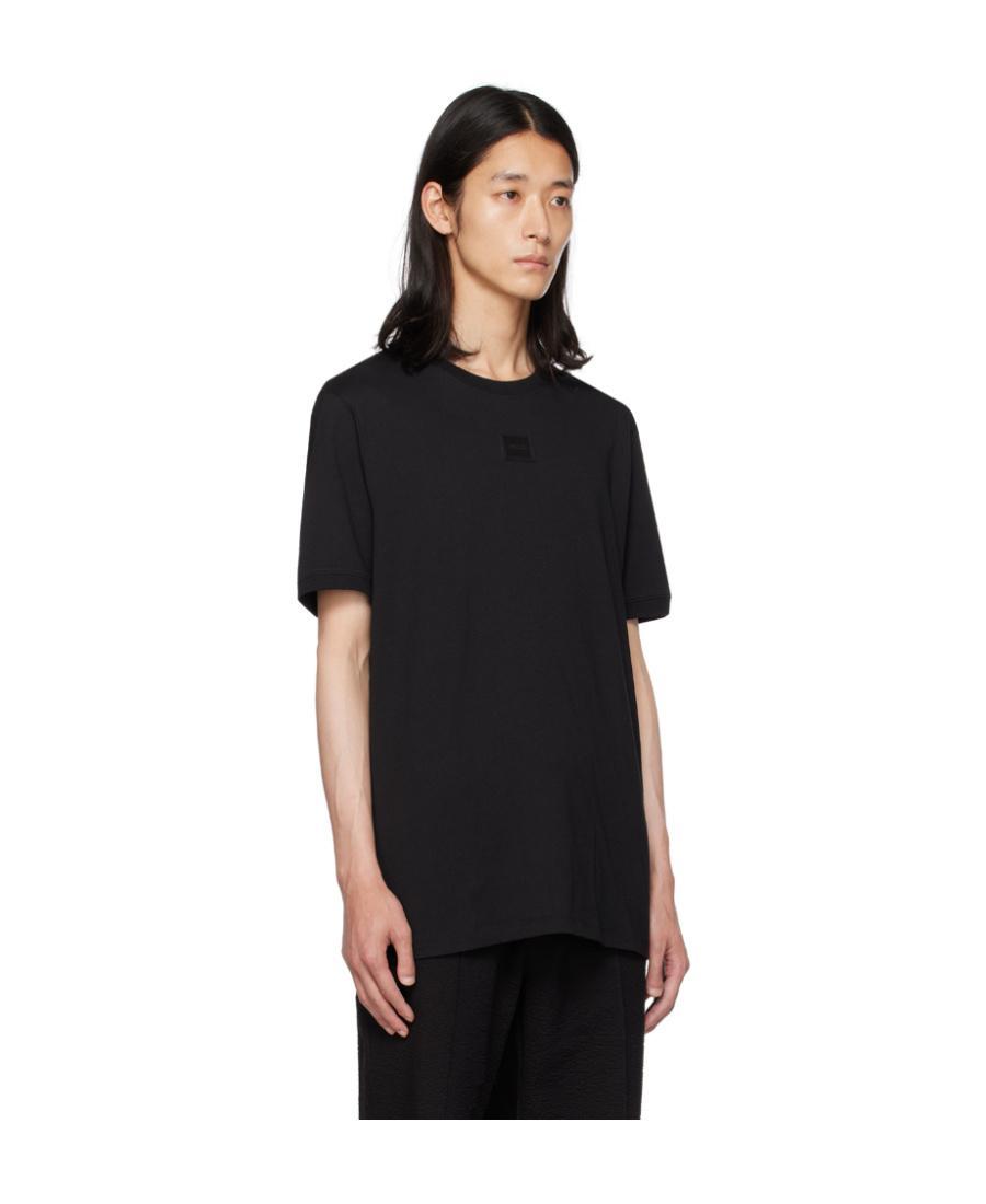 HUGO BOSS Logo-appliqué Cotton T-shirt In Black Product Image