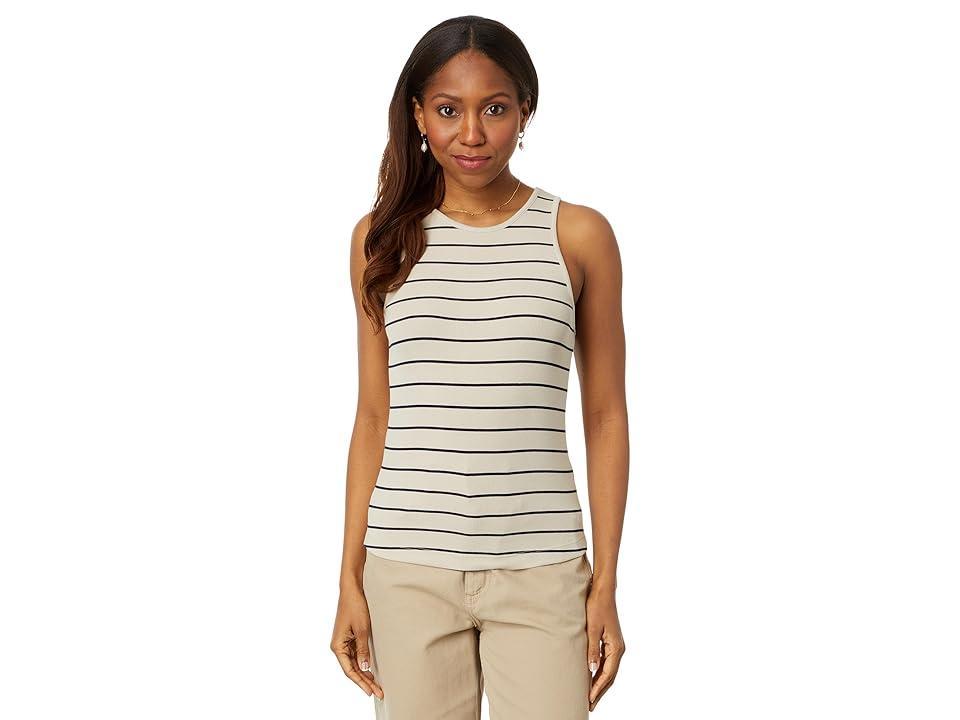 NIC+ZOE Wide Stripe Rib Knit High Neck Tank Multi) Women's Clothing Product Image