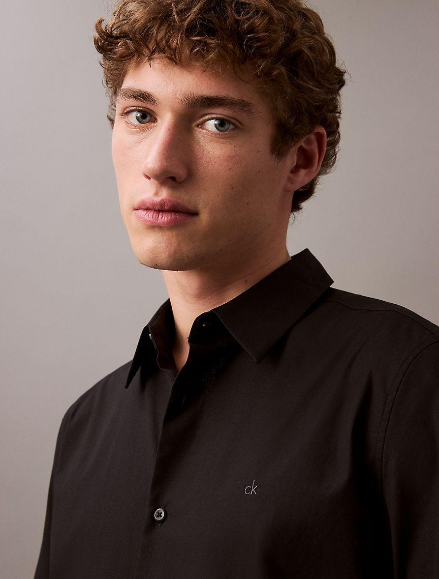 Cotton Stretch Slim Button-Down Shirt Product Image