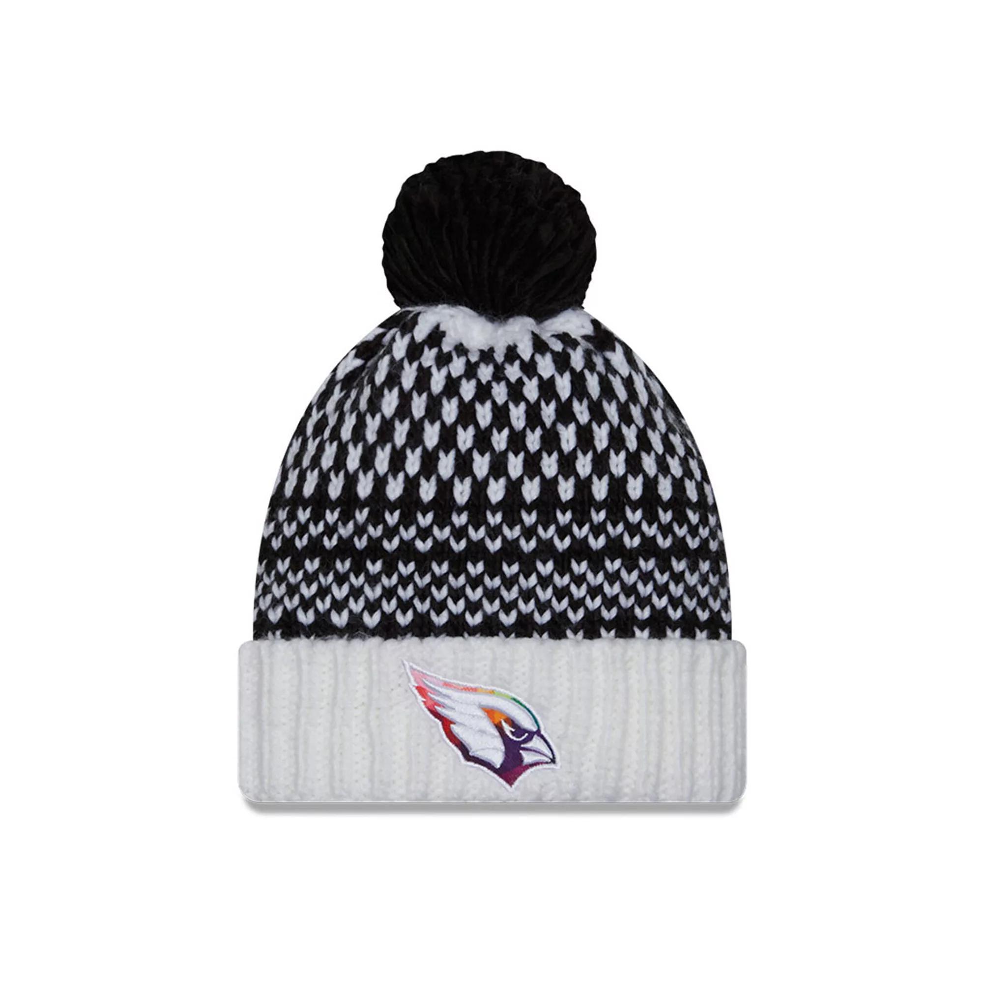 Womens New Era /White Arizona Cardinals 2023 NFL Crucial Catch Cuffed Pom Knit Hat Product Image