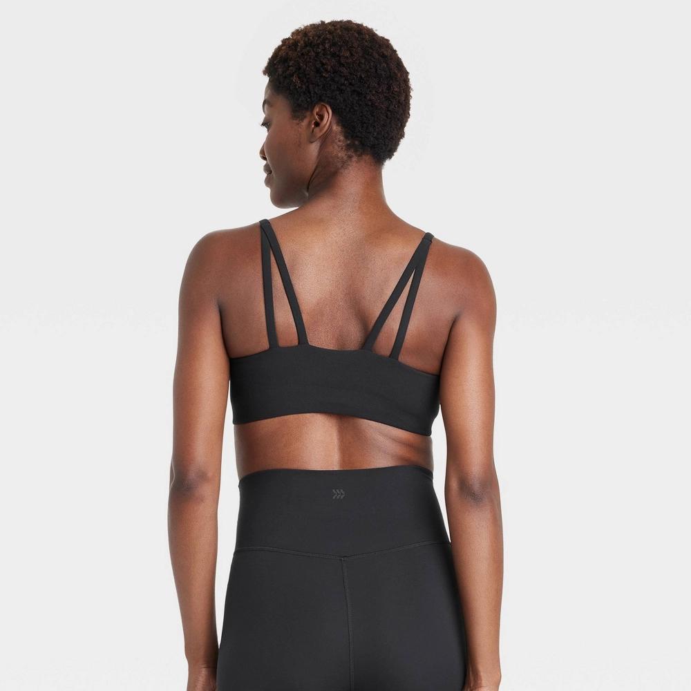 Womens Everyday Soft Light Support Strappy Sports Bra - All In Motion Black S: Moisture Wicking, Quick Drying Product Image