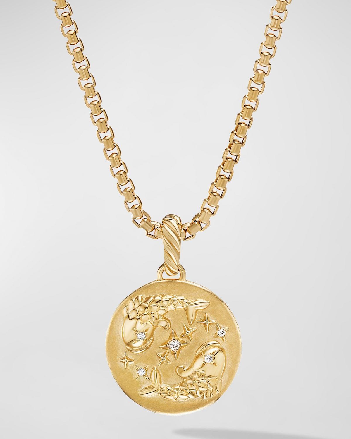 David Yurman 18K Yellow Gold Diamond Aquarius Amulet Pendant Product Image