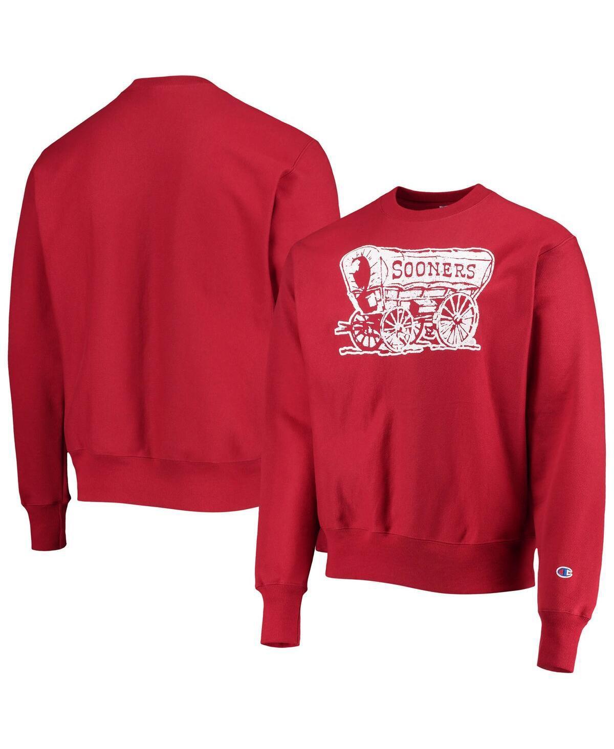 Mens Champion Crimson Oklahoma Sooners Vault Logo Reverse Weave Pullover Sweatshirt Product Image