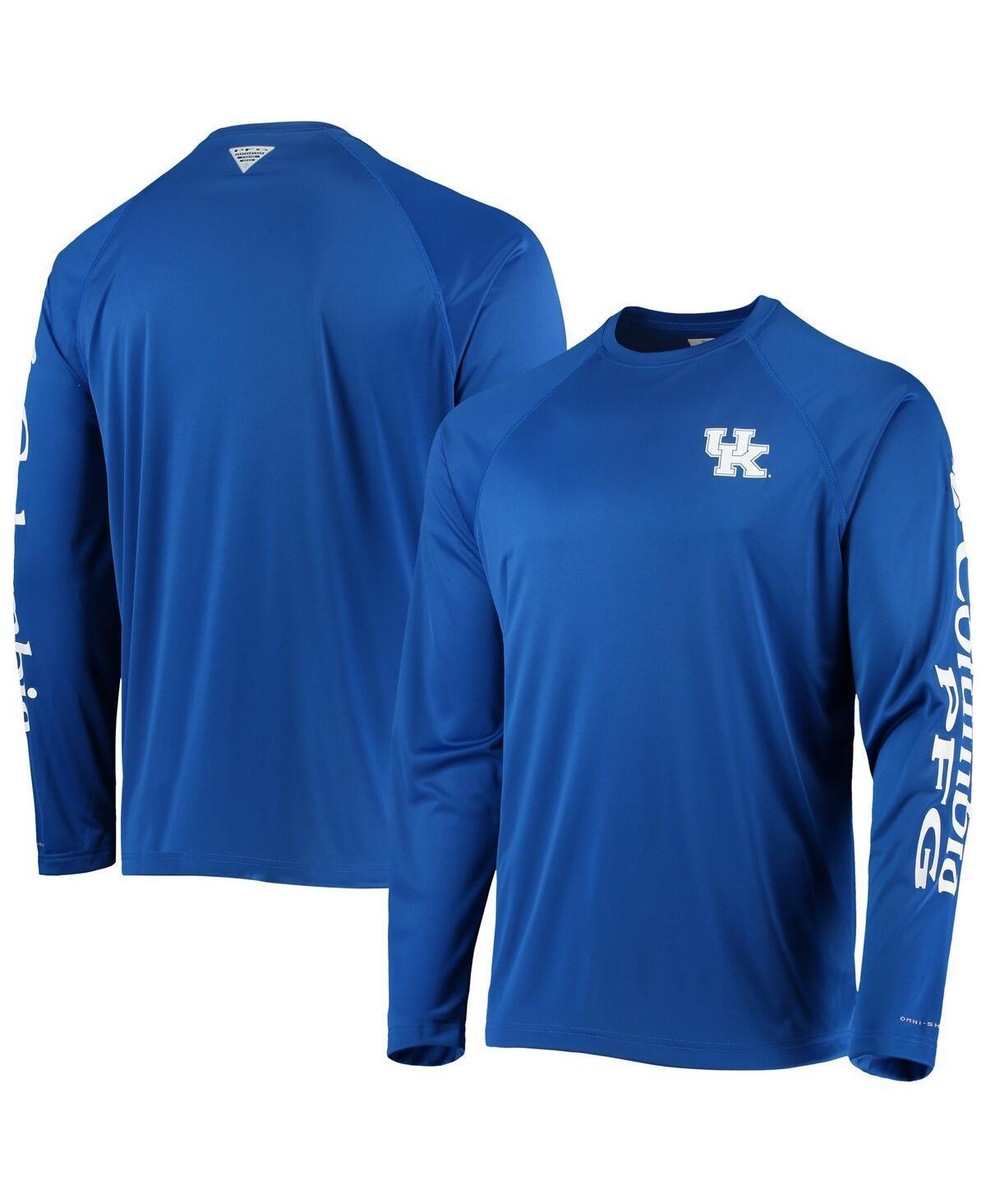 Men's Columbia Royal Kentucky Wildcats PFG Terminal Tackle Raglan Omni-Shade Long Sleeve T-Shirt, Size: Large, Blue Product Image