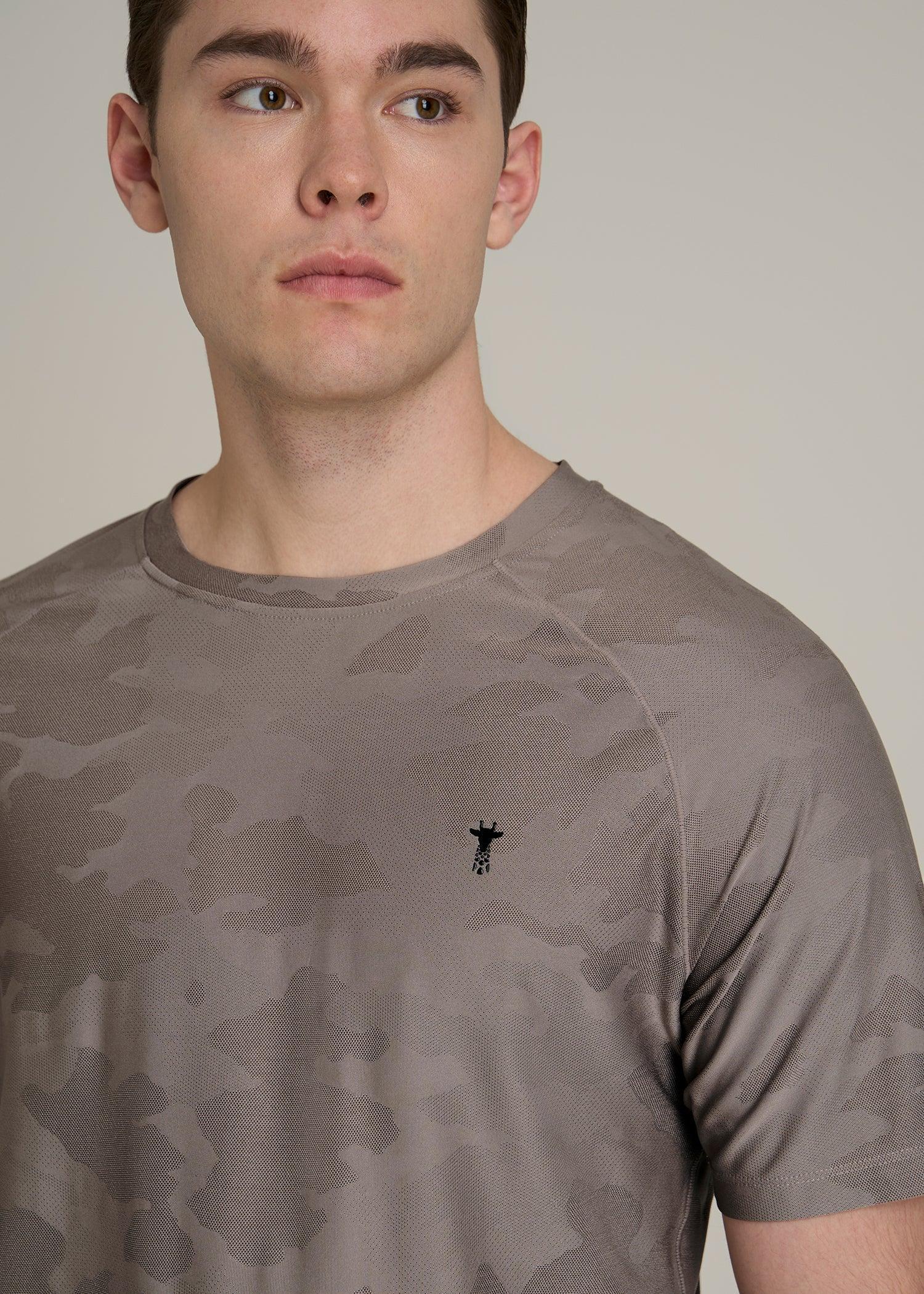 Jacquard Training T-Shirt for Tall Men in Portobello Product Image