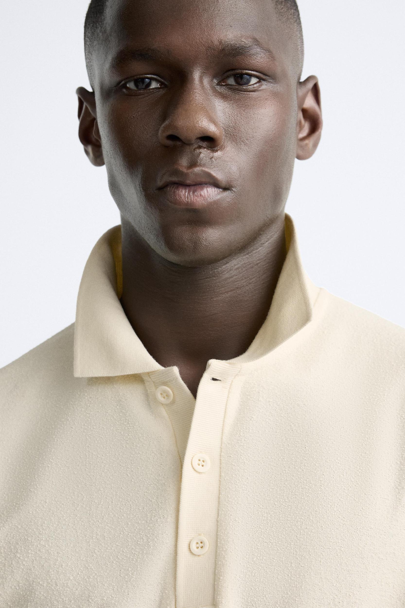 TEXTURED BOUCLÉ POLO SHIRT Product Image