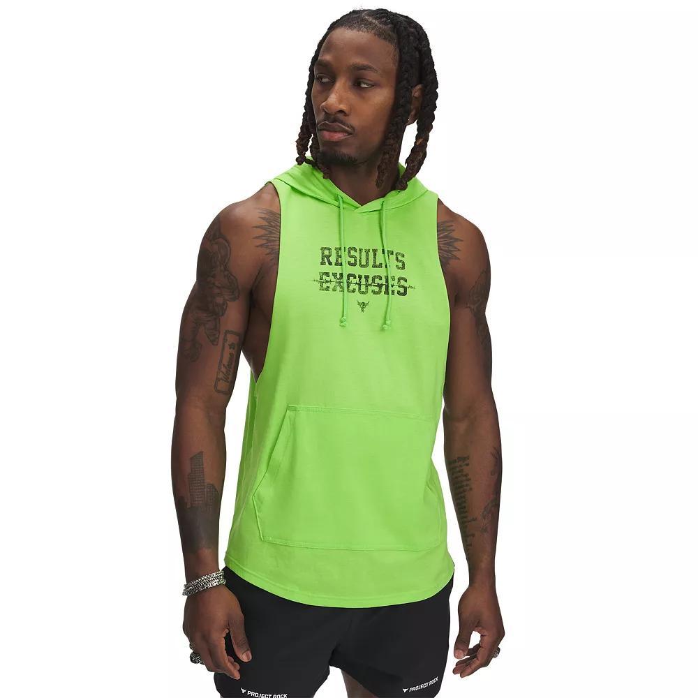 Men's Under Armour Project Rock Wire Sleeveless Hoodie, Size: Large, Cyber Grn Product Image