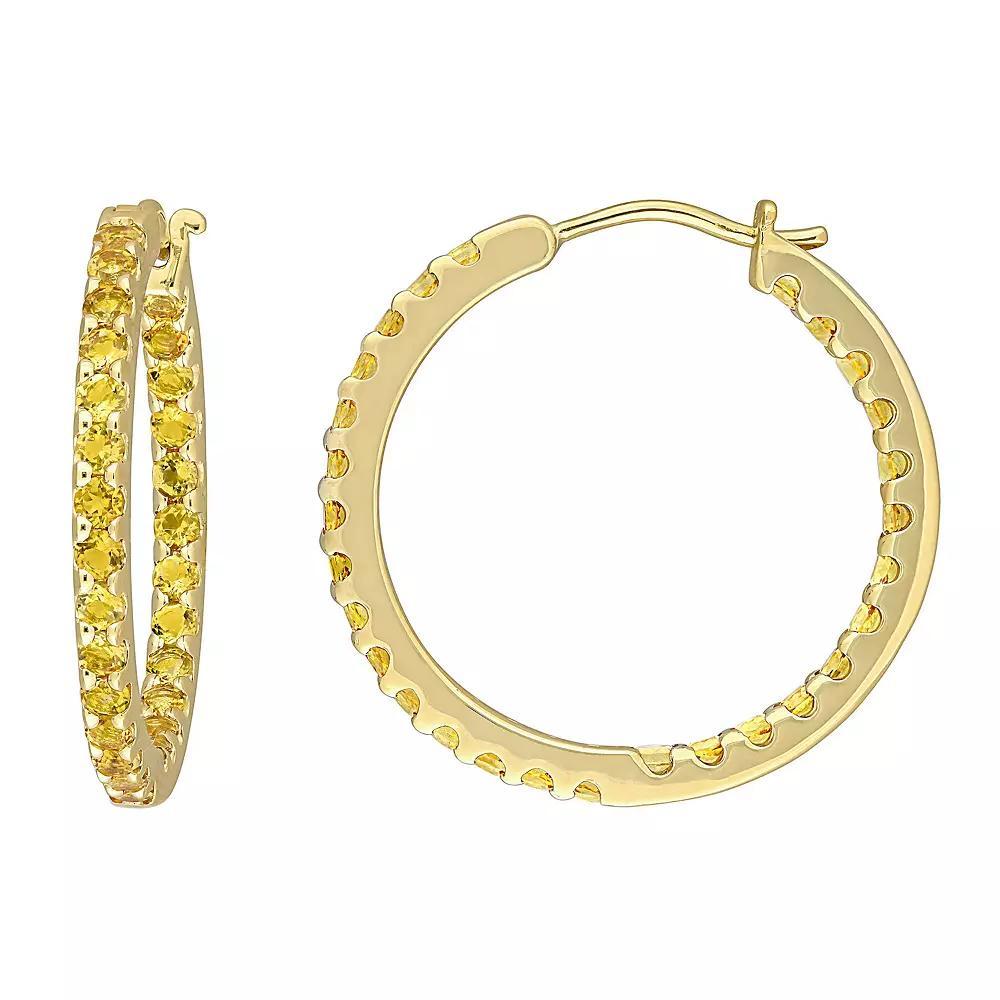 Stella Grace 10k Gold Citrine Inside-Out Hoop Earrings, Women's Product Image