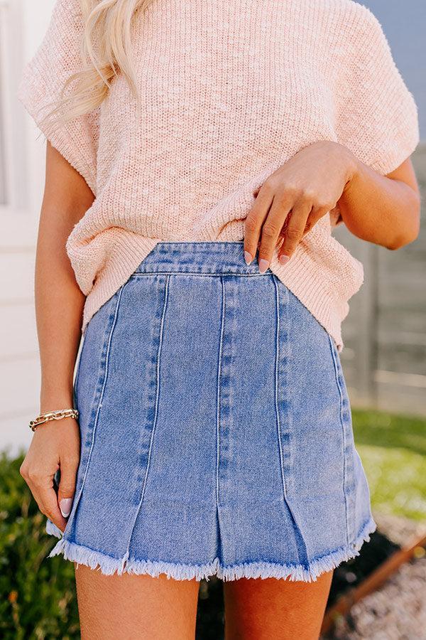 The Liz High Waist Frayed Mini Skirt Product Image