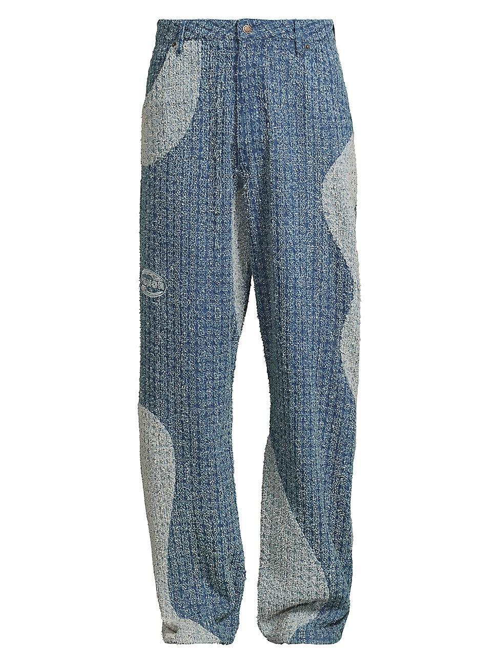Mens Groove Patchwork Cotton Pants Product Image