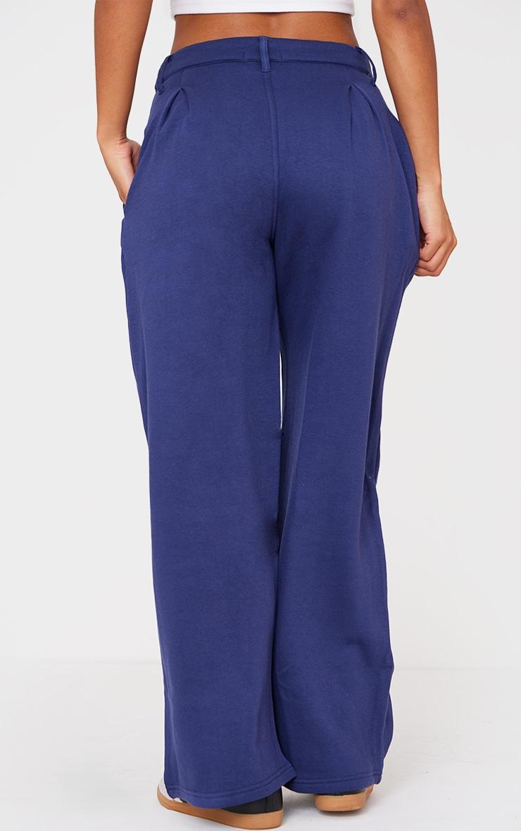 Navy Pintuck Fleeceback Tailored Sweatpants Product Image