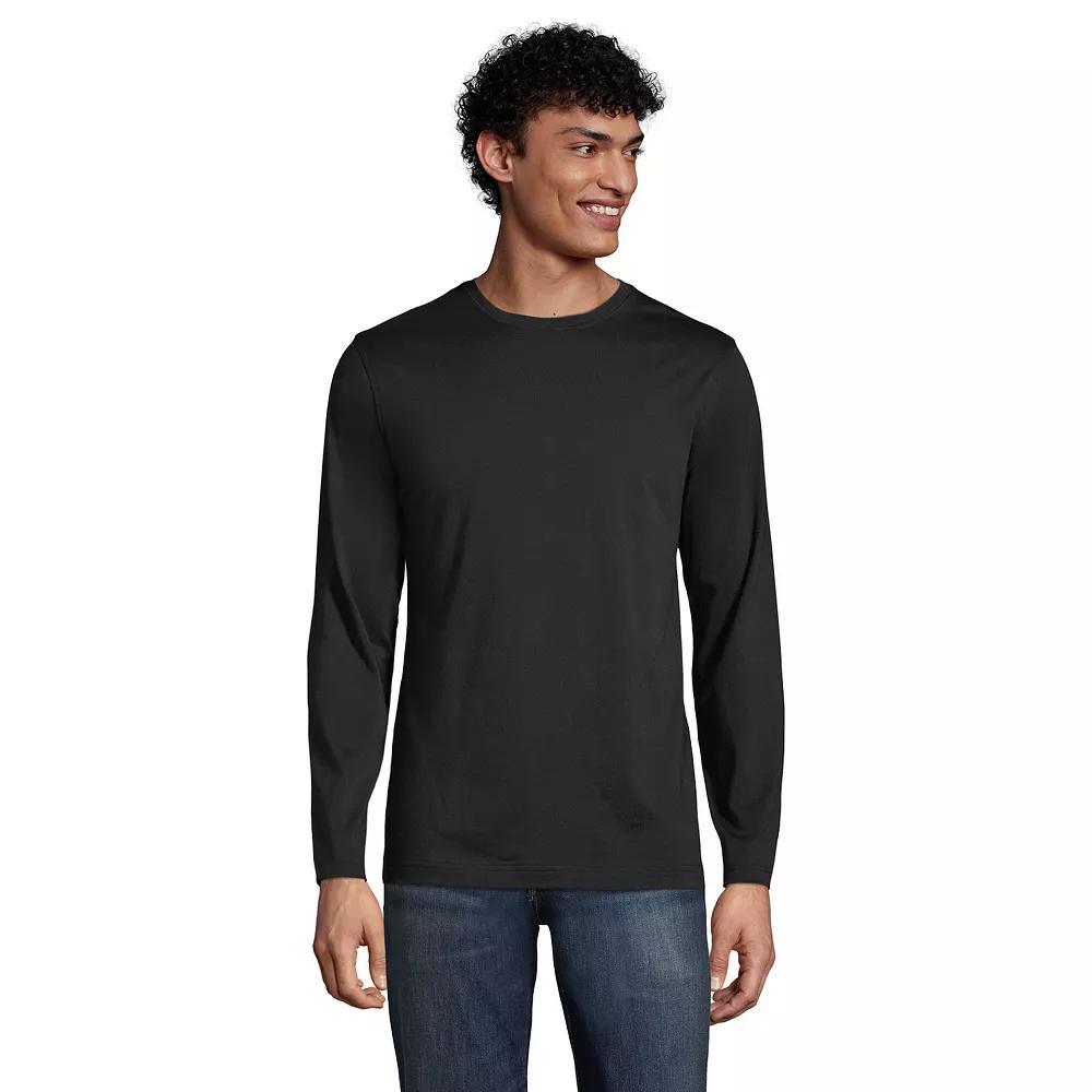 Big & Tall Lands' End Long Sleeve Classic-Fit Supima Tee, Men's, Size: 3XB, White Product Image