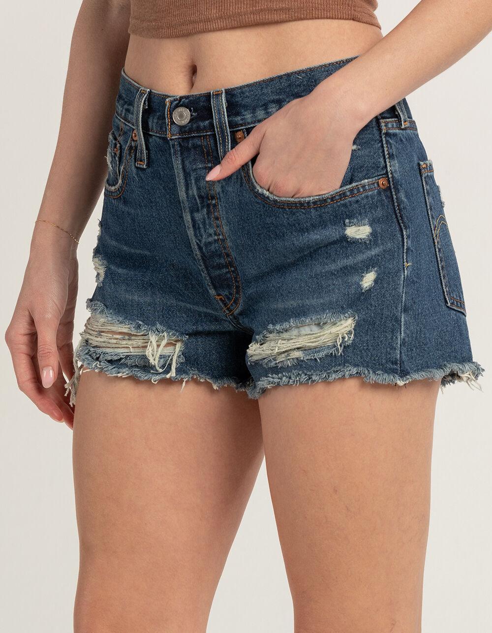 LEVI'S 501 High Rise Womens Denim Shorts - Blame Game - DARK INDIGO Product Image