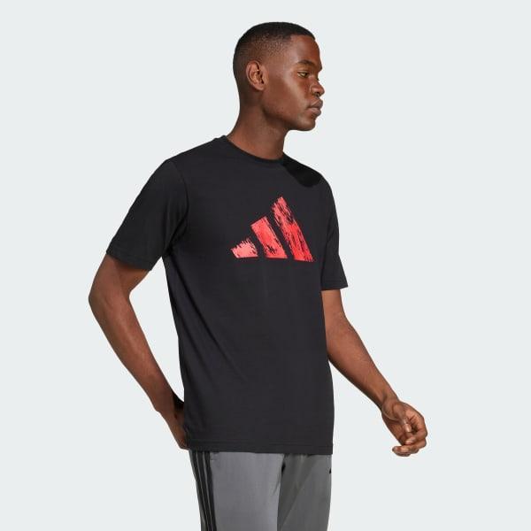 adidas Lounge Painted Graphic Tee Olive Strata XS Mens Product Image
