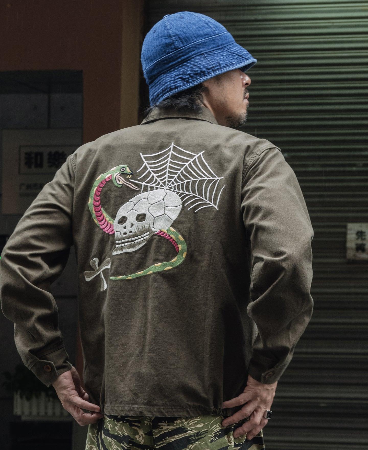 Skull Embroidery Vietnam Souvenir Jacket Product Image