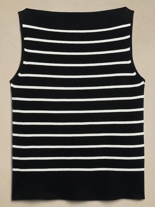 Striped Boat-Neck Sweater Tank Product Image