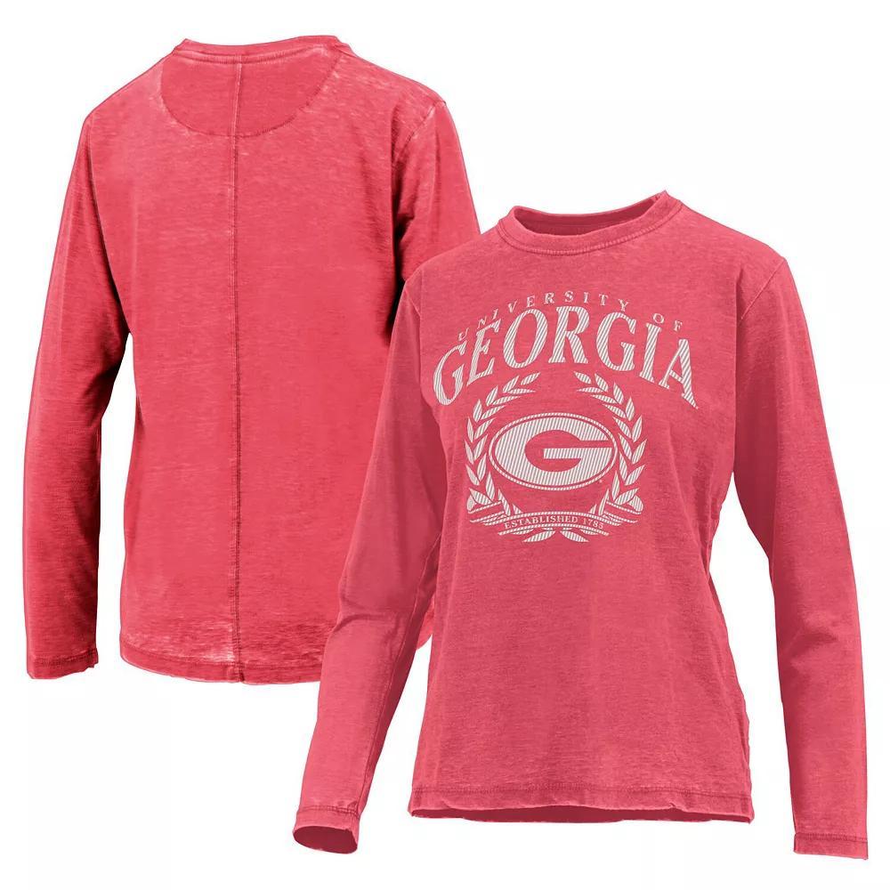 Women's Pressbox Red Georgia Bulldogs Chandler Olive Leaf Arch Long Sleeve T-Shirt, Size: XL Product Image