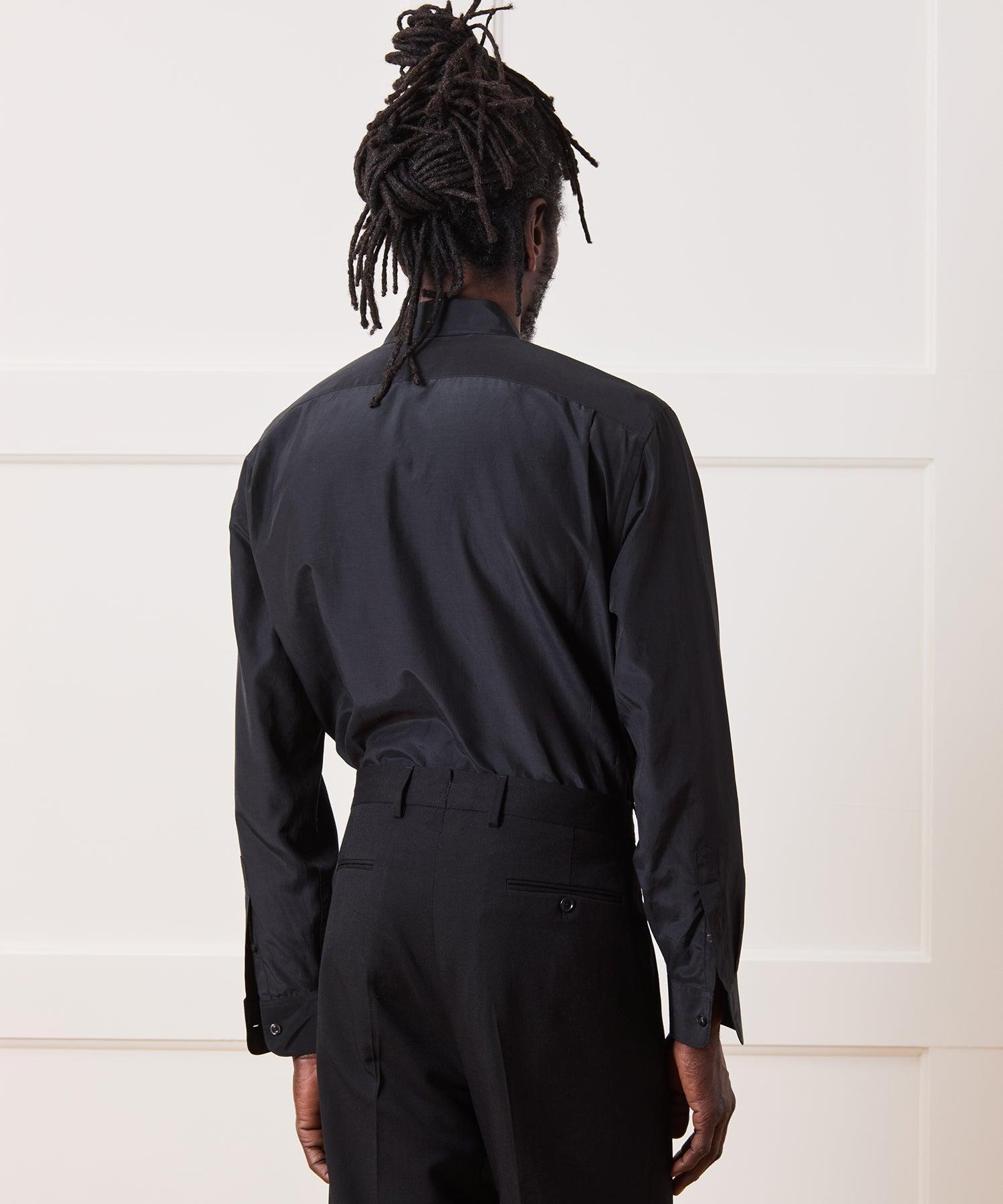 Relaxed Silk-Cotton Point Collar Shirt Product Image