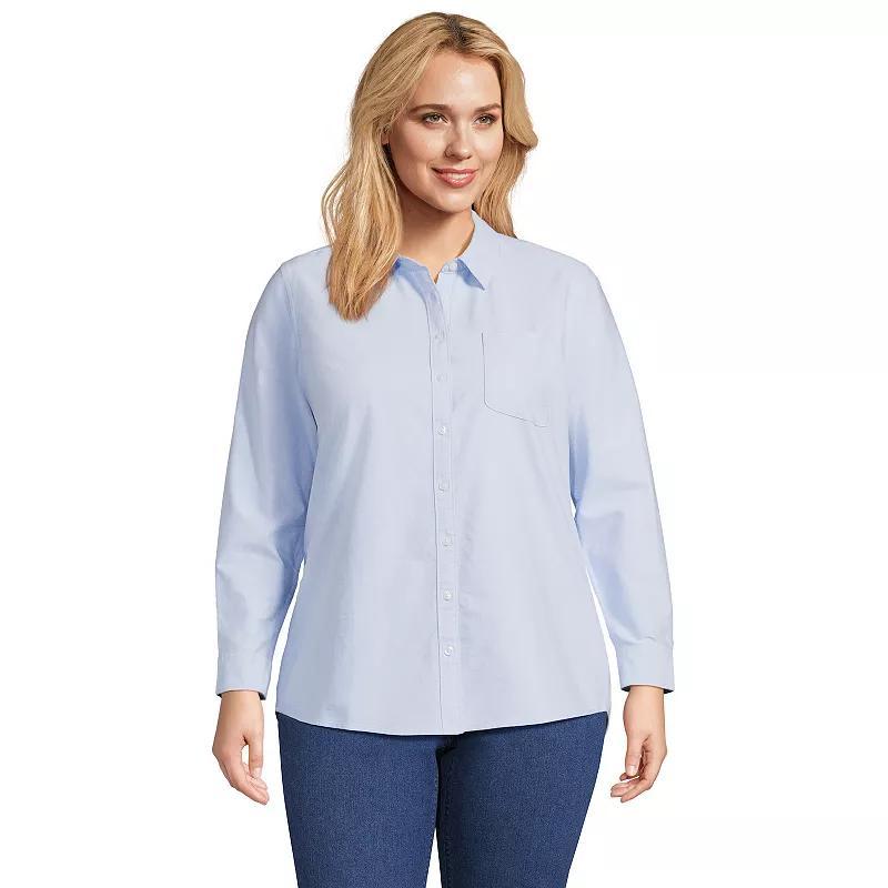 Womens Lands End Long Sleeve Classic Oxford Dress Shirt Product Image