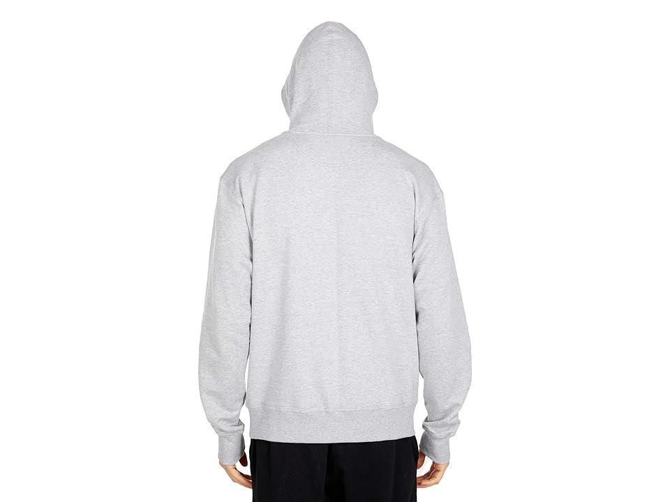 Mens Champion Powerblend Full-Zip Hoodie, C Logo Oxford Grey XL Product Image