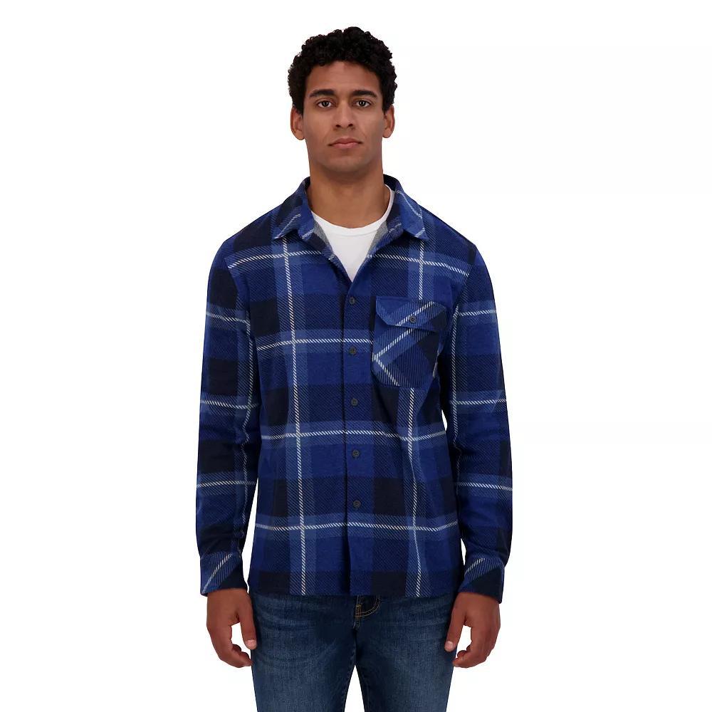 Men's ZeroXposur Knit Flannel Button-Down Shirt, Size: XXL, Brown Navy Ivory Product Image