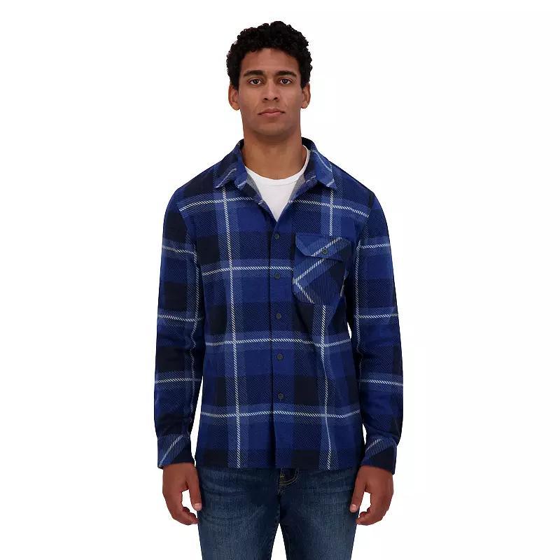 Men's ZeroXposur Knit Flannel Button-Down Shirt, Size: XXL, Brown Navy Ivory Product Image