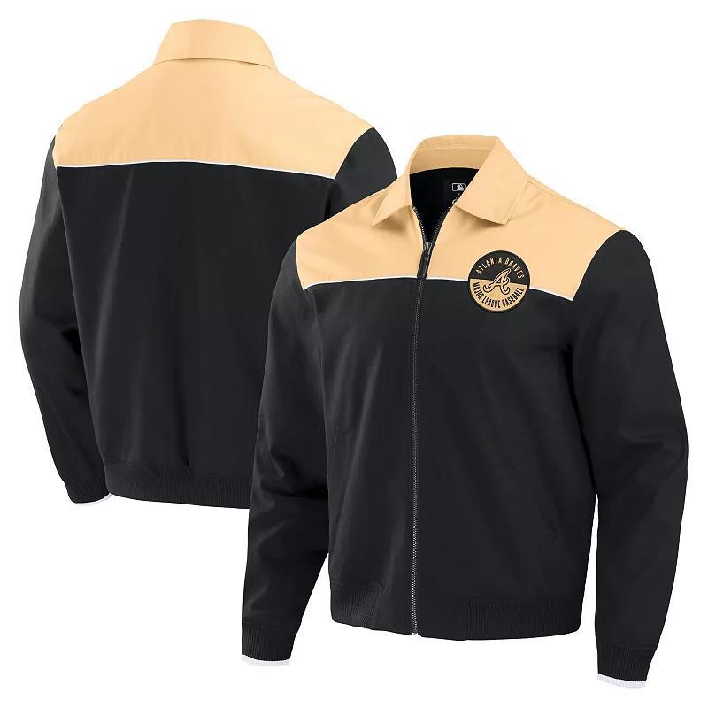 Men's Darius Rucker Collection by Fanatics Black/Tan Chicago Cubs Canvas Bomber Full-Zip Jacket, Size: 2XL Product Image