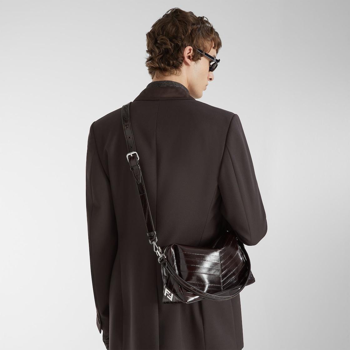 Fendi Lui Medium Dark brown inlaid hagfish leather bag Product Image