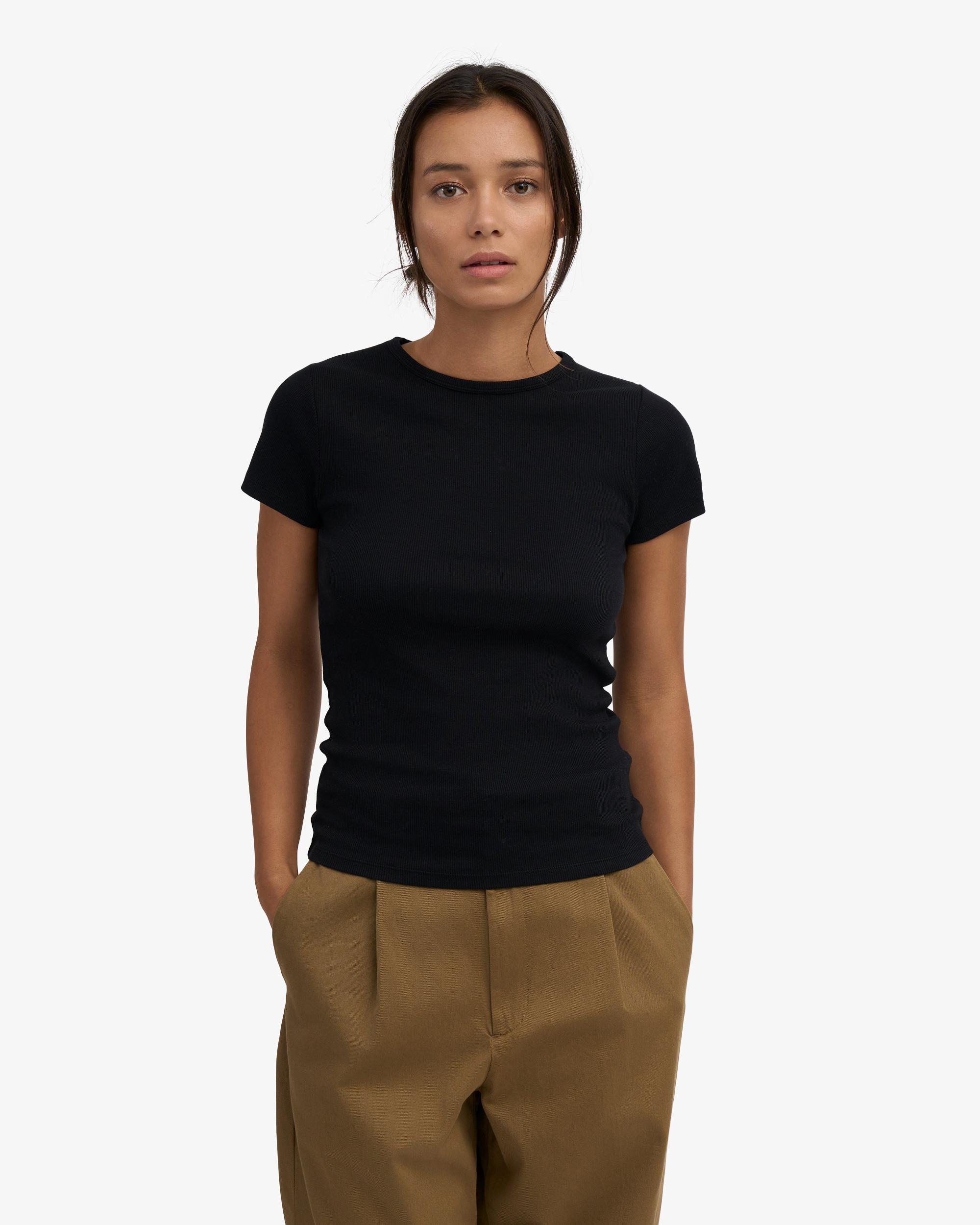 Organic Rib T-Shirt - Deep Black Product Image