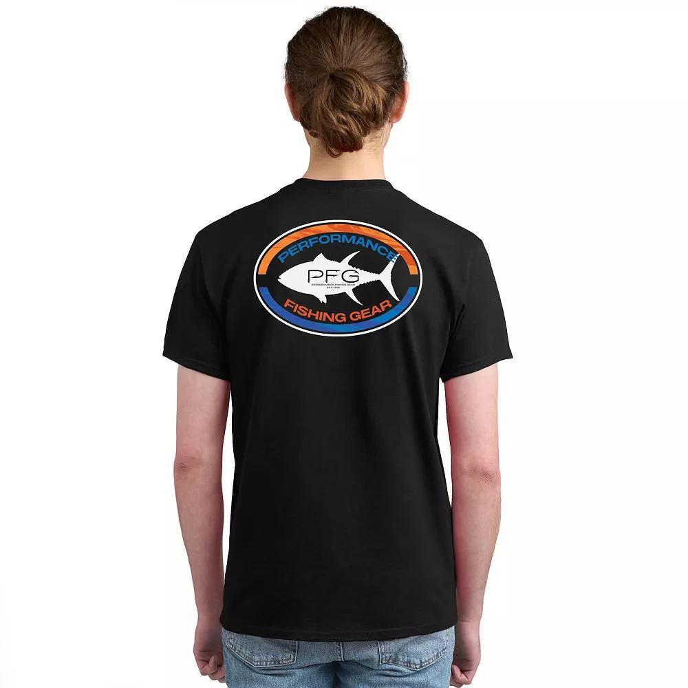 Mens Columbia PFG Short Sleeve Graphic Tee Blue Boat Product Image