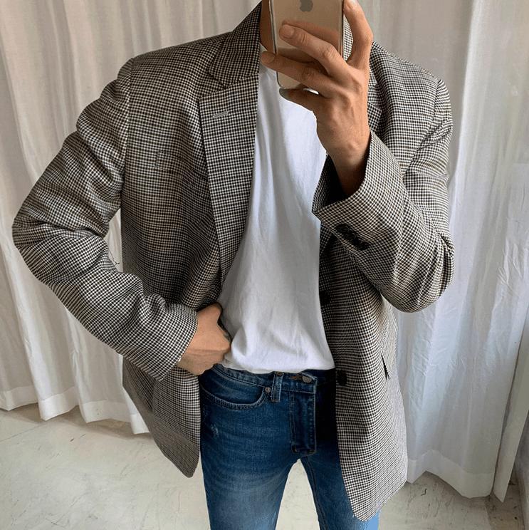 RT No. 2770 PLAID BLAZER JK Product Image