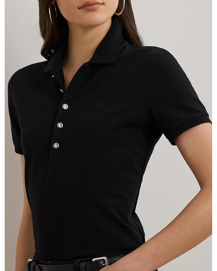 Women's Lauren Ralph Lauren Petite Piqué Polo Shirt Product Image