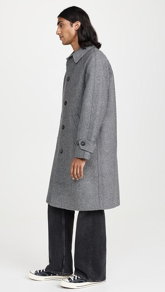 Officine Generale Hudson Textured Stripe Wool Overcoat | Shopbop Product Image