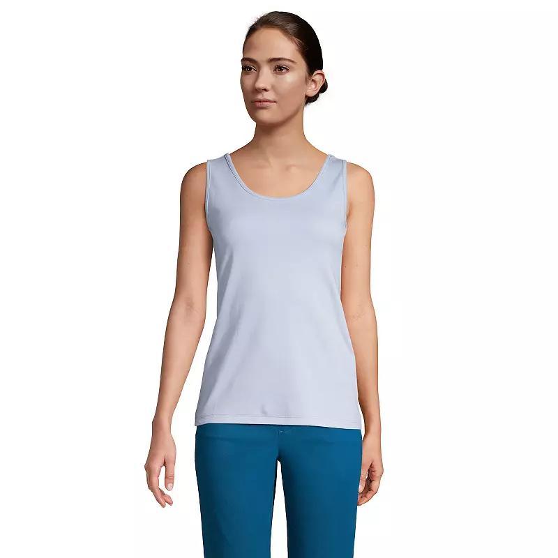 Women's Lands' End Cotton Tank Top, Size: XS, Green Graphic Floral Product Image