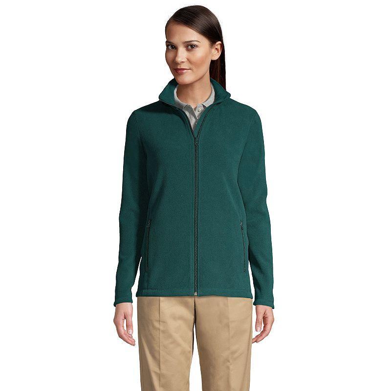 Women's Lands' End Full-Zip Long Sleeve Fleece Jacket, Size: Medium, Blue Product Image