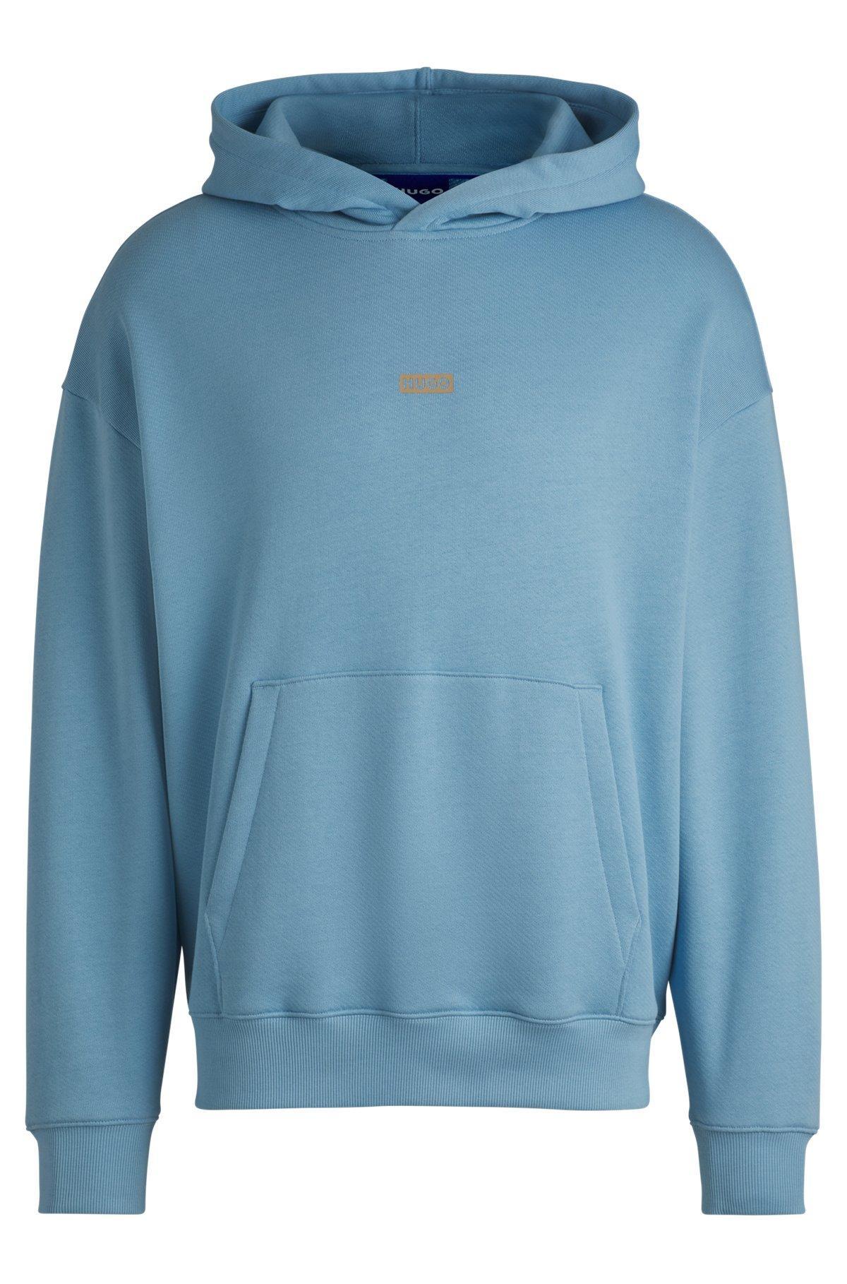 Cotton-terry loose-fit hoodie with logo details Product Image